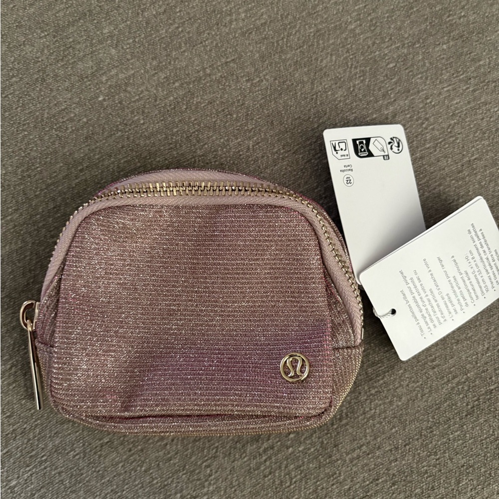 Lululemon everywhere belt bag nano glitter NWT Pink/Gold